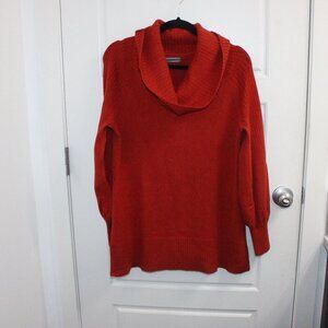 Anthropologie Burnt Orange Cowl Neck Sweater Size Small
